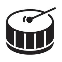 drum Glyph Icon White Background vector