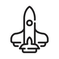 spaceship Line Icon White Background vector