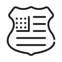 shield Line Icon White Background vector