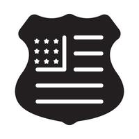 shield Glyph Icon White Background vector