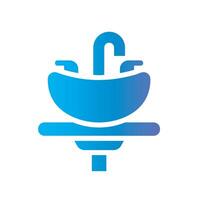 sink Flat Gradient Icon White Background vector