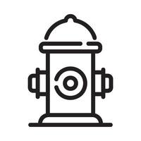 fire hydrant Line Icon White Background vector