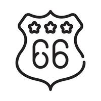 route 66 Line Icon White Background vector