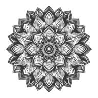 Abstract Mandala Design in Black and White vector