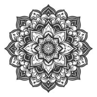 Symmetrical Mandala Design in Monochrome vector