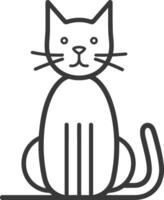 A black and white line drawing of a cat vector