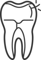 A tooth with a broken tooth on it vector