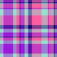 Canvas seamless textile, doodle plaid texture check. Goose foot pattern fabric tartan background in teal and pink colors. vector