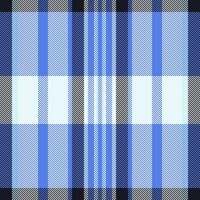 Illustration plaid seamless fabric, self textile background . Custom tartan pattern check texture in blue and white colors. vector