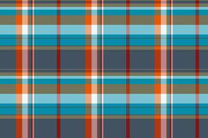 Long texture background fabric, stage plaid check tartan. Ornamental textile seamless pattern in cyan and pastel colors. vector