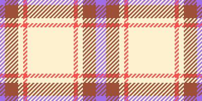 1940s check background, shirt tartan texture fabric. Crossed pattern textile plaid seamless in red and light colors. vector