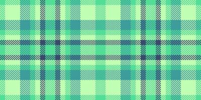 Creative check plaid pattern, irish seamless fabric. Uniform textile background tartan texture in light and green colors. vector