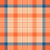 Sketching tartan background fabric, thin seamless pattern plaid. Retro check texture textile in orange and atomic tangerine colors. vector