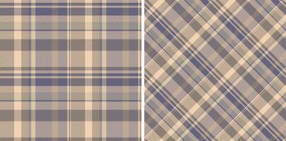 tartan check of background plaid textile with a texture seamless fabric pattern. Set in cream colors for geometric unique identity design. vector