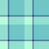 Dining room plaid check textile, new tartan fabric . Scratch pattern background texture seamless in cyan and light colors. vector