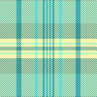Home tartan plaid fabric, romantic pattern background texture. Twill seamless textile check in cyan and yellow colors. vector