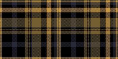 Purity tartan pattern check, halftone fabric texture. October plaid textile seamless background in amber and black colors. vector