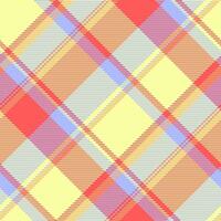 Crease fabric tartan texture, sparse pattern seamless. Sexy textile plaid check background in lime and red colors. vector