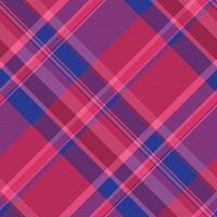 Blank check seamless, cross background tartan pattern. Herringbone fabric texture plaid textile in pink and blue colors. vector