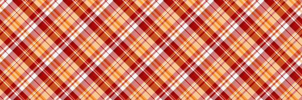 Valentine seamless textile fabric, tracery plaid background . Beautiful check tartan pattern texture in red and orange colors. vector