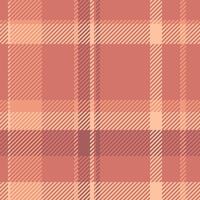 Tidy background tartan, glamour fabric pattern plaid. Rose textile seamless texture check in red and orange colors. vector