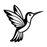 a black and white hummingbird on a white background vector