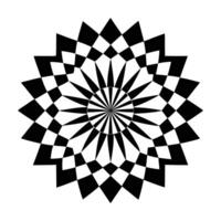 a black and white geometric design with a star in the center vector