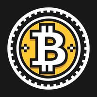 bitcoin logo on black background vector