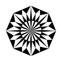 a black and white geometric design with a star in the center vector
