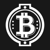 bitcoin logo on black background vector