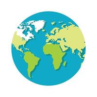 the earth is shown in a flat style vector