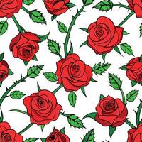 seamless pattern with red roses vector
