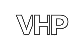 VHP logo design template with strong and modern bold text. Initial based logotype featuring simple and minimal typography. Trendy company identity. vector