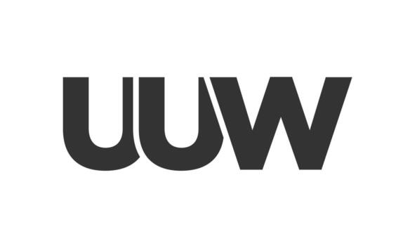 UUW logo design template with strong and modern bold text. Initial based logotype featuring simple and minimal typography. Trendy company identity. vector