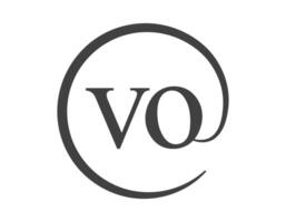 VO logo from two letter with circle shape email sign style. V and O round logotype of business company vector