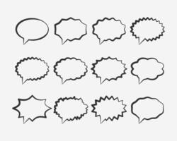 Set talk bubbles speech . Blank empty bubble icon design elements. Chat on line symbol template. Collection dialogue balloon stickers silhouette. vector