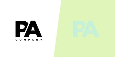 Letter P and A, PA logo design template. Minimal monogram initial based logotype. vector