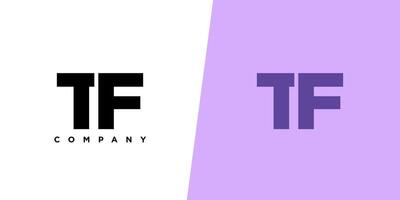 Letter T and F, TF logo design template. Minimal monogram initial based logotype. vector