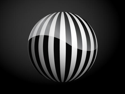 Abstract pattern cover black and white 3D ball. illustration on dark background.