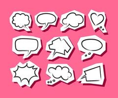 Grunge or graffiti clippings, speech bubbles vector