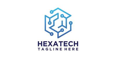 logo design connection,hexagon,technology,modern,symbol,icon,idea,creative. vector