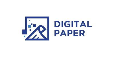 logo design digital paper,data,online,square,symbol,icon,idea,creative. vector