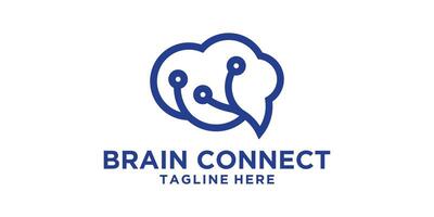 logo design brain connect,technology,symbol,icon,idea,creative. vector