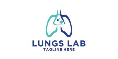 logo design lung and lab,experiment,science,symbol,icon,idea,creative. vector