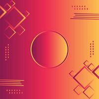 Colorful Red and yellow gradient circle with square shape background. Modern futuristic gradient orange abstrac fluid shape background. vector