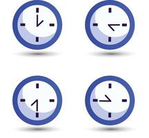 Clock or timer icons set. Clock faces indicating different time vector