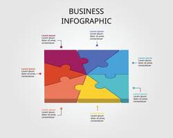 Jigsaw template with number for infographic for presentation for 7 square element vector