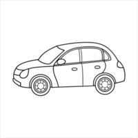 classic cartoon car icon. Different five view shot - front, rear, side and 3d. Outline illustration vector