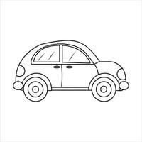 classic cartoon car icon. Different five view shot - front, rear, side and 3d. Outline illustration vector
