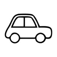 classic cartoon car icon. Different five view shot - front, rear, side and 3d. Outline illustration vector